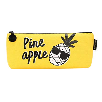 YsinoBear 필통 필통 멋쟁이 귀여운 귀여운 펜 가방 파우치 배지 화장품 가방 지갑 캣 학생 과일 레몬 파인애플 바나나 남여 사무 용품 (파인애플)