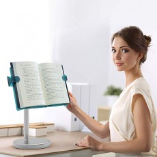 LS Hands Free Book Stand 유연한 접이식 문서 홀더 하드 커버, 단행본, 요리 책, 교과서, 잡지의 조절 가능한 독서의 높이와 각도, 북 스탠드