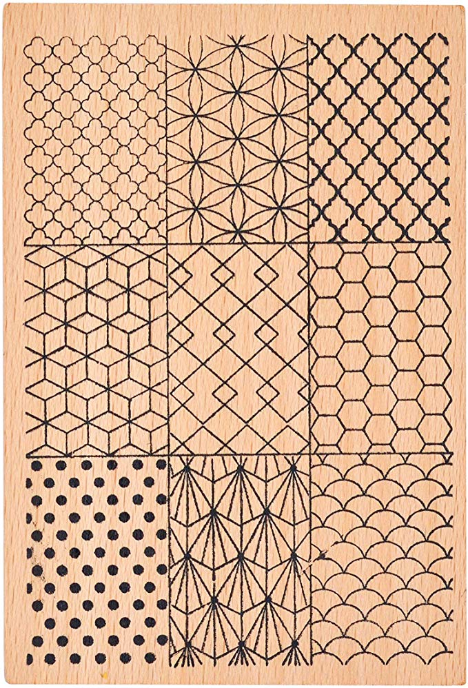 MissOrange '나무 도장'대형 포토 스탬프 크래프트 카드 스크랩 수첩 용 M-23 (Geometric Pattern) Geometric Pattern