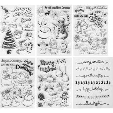 Kesote 크리스마스 장식 스탬프 도장 투명 70 개 디자인 씻어 가능 반복 사용 아이에게 선물 일러스트 수첩 일정