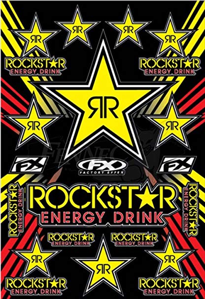FACTORY-FX (공장 에프 엑스) Rockstar 에너지 스티커 시트 35x50cm