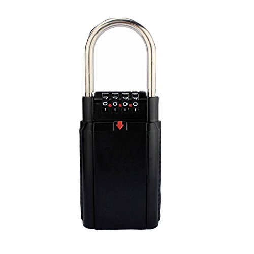 키 박스 다이얼 키 저장소 가변 식 키 벙커 열쇠 수납 4 자리 자물쇠 블랙 블랙