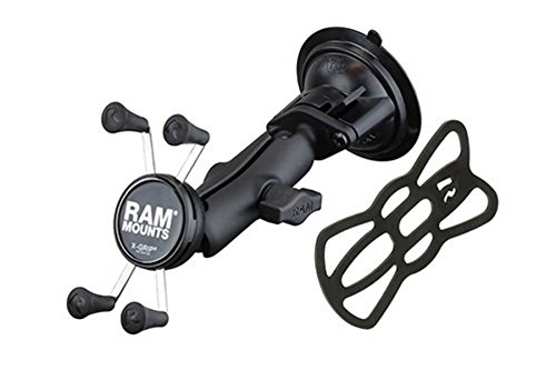 RAM MOUNTS (램 마운트) 마운트 세트 X 그립 & 트위스트 잠금 흡입 기반 스마트 폰용 줄로 연결되어있는 블랙 RAM-B-166-UN7U