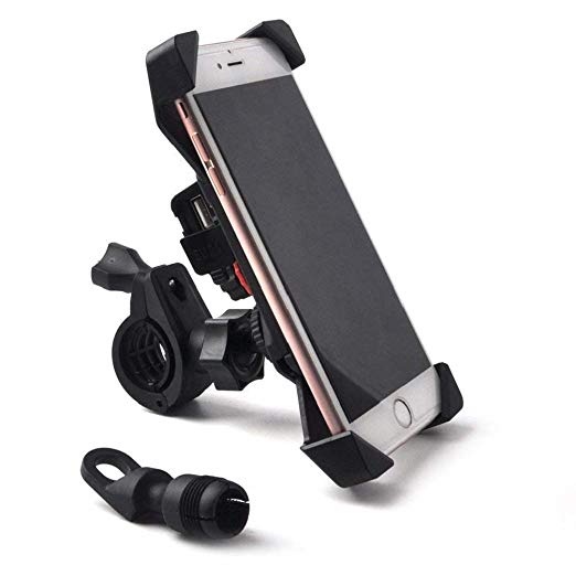 자전거 홀더 자전거 오토바이 바 마운트 키트 여러 기종 대응 탈착 쉽게 탈락 방지 고정 용 USB 전원 된 GPS 내비게이션 휴대 360도 회전 가능 각도 조절 