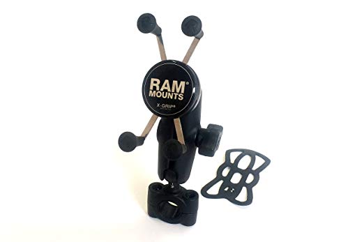 RAM MOUNTS (램 마운트) 마운트 세트 X 그립 & 바 마운트베이스 (표준 암) 바 지름 19mm-25.4mm 스마트 폰용 블랙 RAM-B-408-75-1