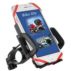 Bike Life 자전거 용 스마트 폰 홀더 스쿠터 대응 USB 전원 2.4A (5V / 2.4A) 급속 충전 방수 사양 여러 기종 대응 고무 그립 2 매 부착