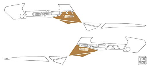 월드 워크 그롬 용 그래픽 스티커 2 색 화이트 × 골드 grom-2_wg 화이트 × 골드