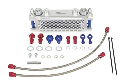 스페셜 파트 무 카와 소형 쿨 키트 오일 쿨러 (에어 필터 키트 / 스페셜 클러치 커버 장착 차량) 3 핀 4 오일 라인 GROM MSX125 07-07-0216