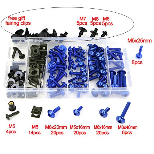 범용 볼트 세트 카울 볼트 M5 M6 M7 M8 페어링 볼트 세트 (블루) 블루