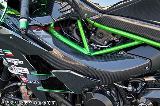 SSK 램 에어 덕트 커버 드라이 카본 아야 방직 윤기 있고 KAWASAKI NINJA H2 CKA0715TG