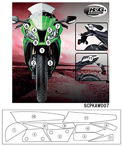 R & G (아르 디안) 세컨드 스킨 (고품질 폴리 우레탄 보호 필름) ZX-10R 11-15 RG-SCPKAW007