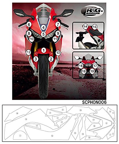 R & G (아르 디안) 세컨드 스킨 (고품질 폴리 우레탄 보호 필름) CBR1000RR 17-10 RG-SCPHON006