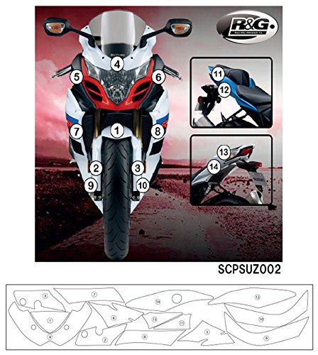 R & G (아르 디안) 세컨드 스킨 (고품질 폴리 우레탄 보호 필름) GSX-R1000 09-16 RG-SCPSUZ002