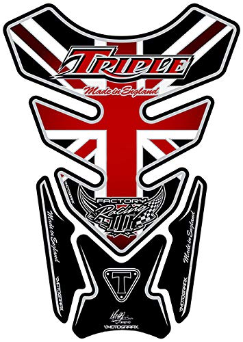 MOTOGRAFIX (모토 그래픽) 탱크 패드 QUADPAD TRIUMPH QUADPAD UNION JACK / 블랙 / 레드 MT-TT012UJKR