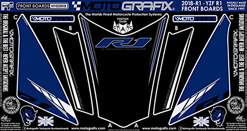 MOTOGRAFIX (모토 그래픽) FRONT BODY PAD YAMAHA YZF-R1 (18/19) 블랙 / 그레이, 화이트, 블루, 메탈릭 실버 MT-NY02