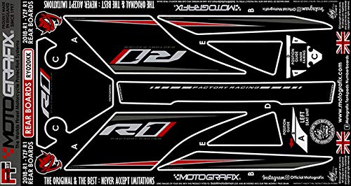 MOTOGRAFIX (모토 그래픽) REAR BODY PAD YAMAHA YZF-R1 (18/19) 블랙 / 그레이, 레드, 메탈릭 실버 MT-RY020KK