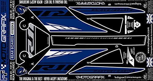 MOTOGRAFIX (모토 그래픽) REAR BODY PAD YAMAHA YZF-R1 (18/19) 블루 / 화이트, 블랙, 메탈릭 실버 MT-RY020KB