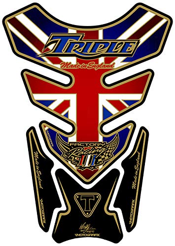 MOTOGRAFIX (모토 그래픽) 탱크 패드 QUADPAD TRIUMPH QUADPAD UNION JACK / 골드 MT-TT012UJA