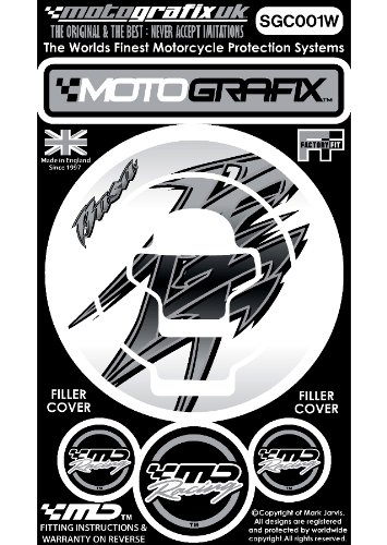 MOTOGRAFIX (모토 그래픽) FUELCAP KIT GSX1300R 하야부사 화이트 / 그레이 MT-SGC001W