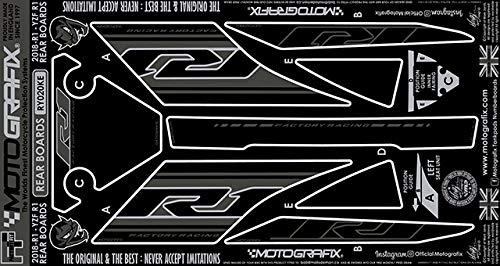 MOTOGRAFIX (모토 그래픽) REAR BODY PAD YAMAHA YZF-R1 (18/19) 블랙 / 그레이, 메탈릭 실버 MT-RY020KE