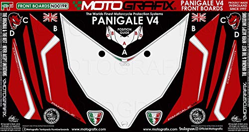 MOTOGRAFIX (모토 그래픽) FRONT BODY PAD DUCATI Panigale V4 Series (18-10) 화이트 with 블랙, 그린, 레드 &