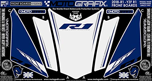 MOTOGRAFIX (모토 그래픽) FRONT BODY PAD YAMAHA YZF-R1 (18/19) 화이트 / 그레이, 블랙, 레드 MT-NY020WB