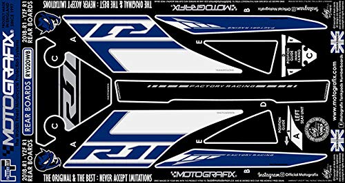 MOTOGRAFIX (모토 그래픽) REAR BODY PAD YAMAHA YZF-R1 (18/19) 화이트 / 블랙, 블루, 메탈릭 실버 MT-RY020WB