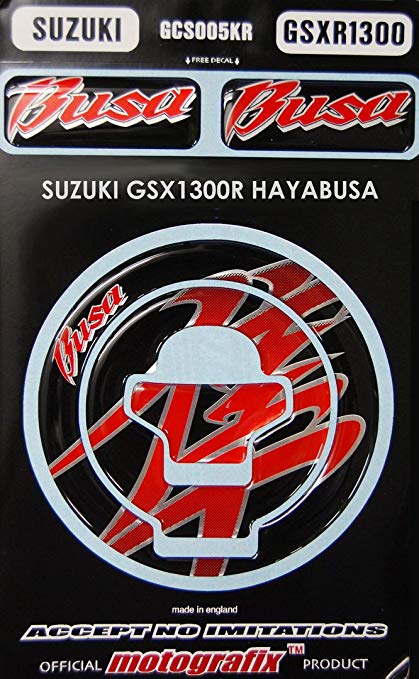 MOTOGRAFIX (모토 그래픽) Fuel Cap Protector SUZUKI GSX1300R 하야부사 블랙 / 레드 MT-GCS005KR