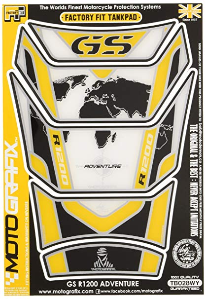 MOTOGRAFIX (모토 그래픽) 탱크 패드 WHITE / YELLOW BMW R1200GS Adventure 06-13 MT-TB028WY 화이트 / 옐로우