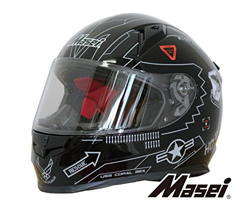 MASEI HELMETS 로보헤루 850 풀 페이스 헬멧 (마정) 윤기 있고 그레이 L MA-850-TNH-L