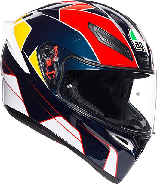 AGV (에지부이) 오토바이 헬멧 풀 페이스 K1 PITLANE BLUE / RED / YELLOW (피트 레인) M (57-58cm) 028192IY003-M