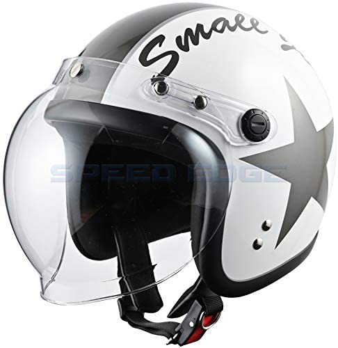 스몰 제트 헬멧 버블 실드 사이즈 : 57cm ~ 60cm 미만 (무료) 색상 : 화이트 / 티타늄 번호 : SJ-308ST