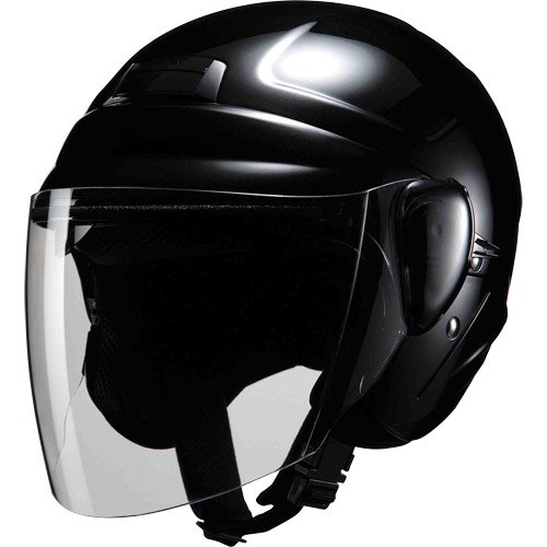 마루 신 (MARUSHIN) 오토바이 헬멧 이너 바이저 (훈제) 포함 세미 제트 M-530 블랙 프리 사이즈 (57-60CM) 블랙
