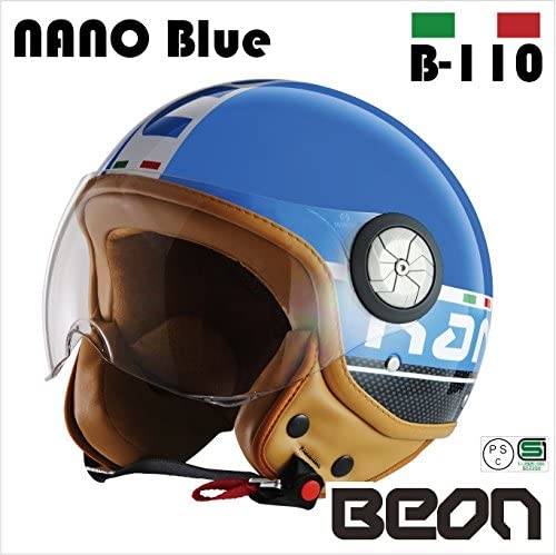 【재고 처분! Sale!] BEON 스몰 제트 헬멧 B110 NANO 블루 L 사이즈 BE-NANO-BL-L