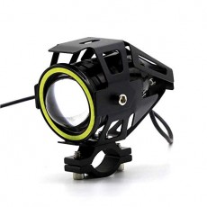 U7 자전거 용 LED 안개등 헤드 라이트 프로젝터 Hi / Lo / 플래시 3 모드 전환 오징어 링이있는 범용 IP67 방수 화이트 스위치 부착 (흰색 오징어 