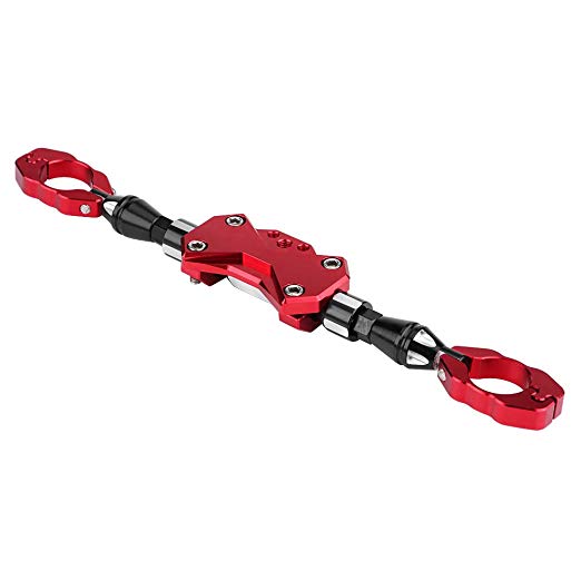 KIMISS CNC 오토바이 조정 가능한 균형 바 범용로드를 강화하는 핸들 강화 레버 (적색) (빨간색)