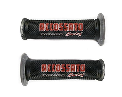 ACCOSSATO (아코삿토) 그립 세트 GR002 레이싱 모델 사양 : 120mm 관통 타입 블랙 ACCOSSATO 로고 ACCOSSATO 로고