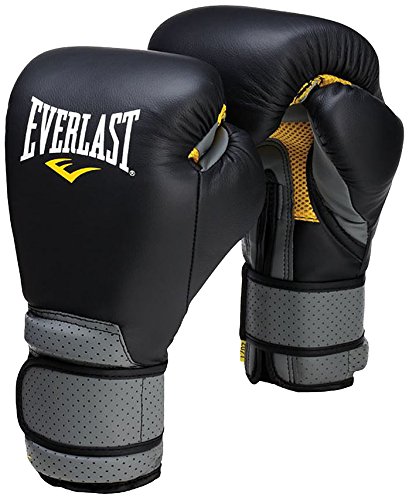 EVERLAST [영원한 정품] HOOK & LOOP LEATHER TRAINING GLOVES 블랙 14oz EV691401