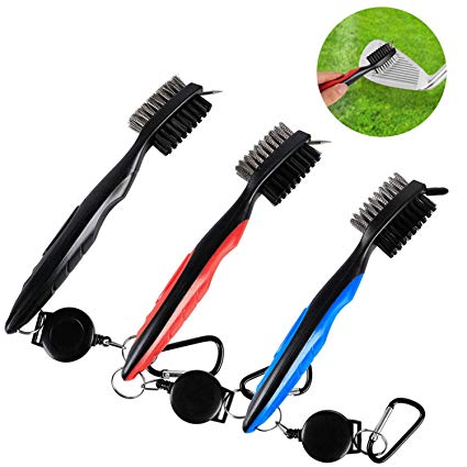 Finger Ten 골프 클럽 아이언 신발 깨끗한 브러쉬 클리너 늘릴 관리 도구 액세서리 Golf Club Shoe Brush Tool Pack Set 블루 블루