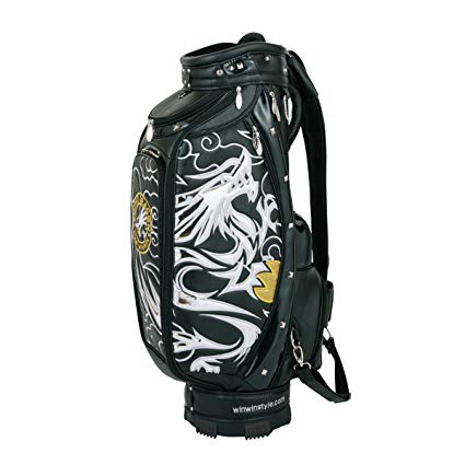 WINWIN STYLE (윈 윈 스타일) 캐디 백 PREMIUM RISING DRAGON CART Bag Silver Ver. 9.0 인치 47 인치 대응 한정 