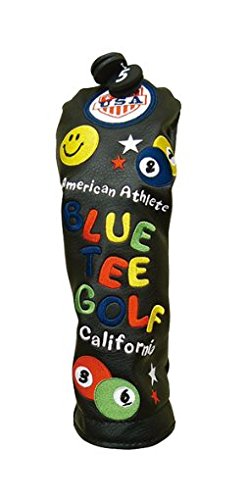 BLUE TEE GOLF (블루 티 골프) 헤드 커버 BLUE TEE GOLF California 헤드 커버 스마일 & 핀볼 유틸리티에 대한 검정