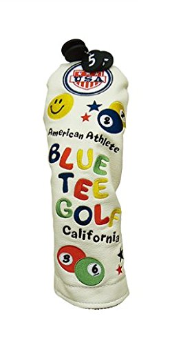 BLUE TEE GOLF (블루 티 골프) 헤드 커버 BLUE TEE GOLF California 헤드 커버 스마일 & 핀볼 유틸리티 흰색