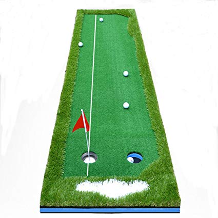 Enhong 골프 연습용 퍼터 매트 골프 퍼터 퍼팅 그린 유도 선 유 크기 300 × 50cm 300 × 75cm