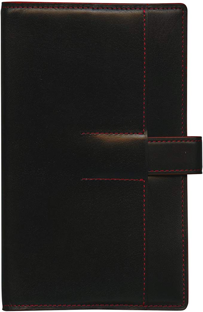바이블 사이즈 시스템 수첩 연합 (링 직경 16mm) 【블랙 × 레드] 124-500-20
