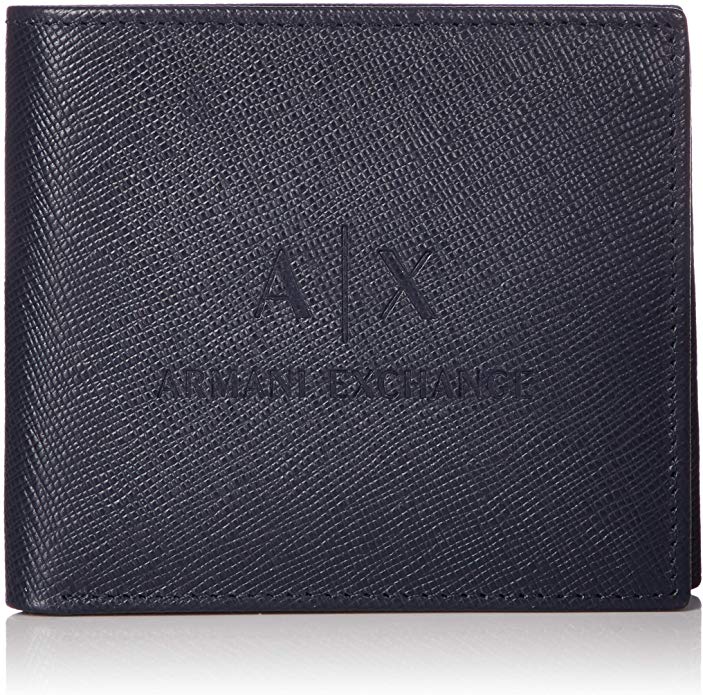 [A | X 아르마니 익스체인지] 사피 아노 가죽 카드 케이스 접이식 지갑 MAN 'S BIFOLD CREDIT CARD CASE 네이비