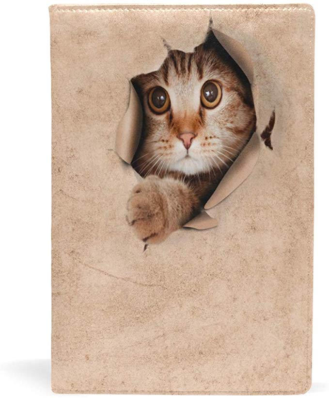 바라라 (La Rose) 북 커버 문고 a5 가죽 가죽 패션 귀여운 재미있는 고양이 고양이 무늬 그림 문고본 커버 파일 자료 수납 바구니 오피스 용품 독서 잡화 