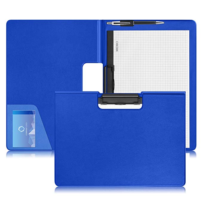 L-Hydrone 클립 보드 클립 파일 옆 A4 메모지있는 무게없는 360도 배치 카드 포켓 서류 파일 경량 사무실 용품 바인더 블랙 (블루) 블루