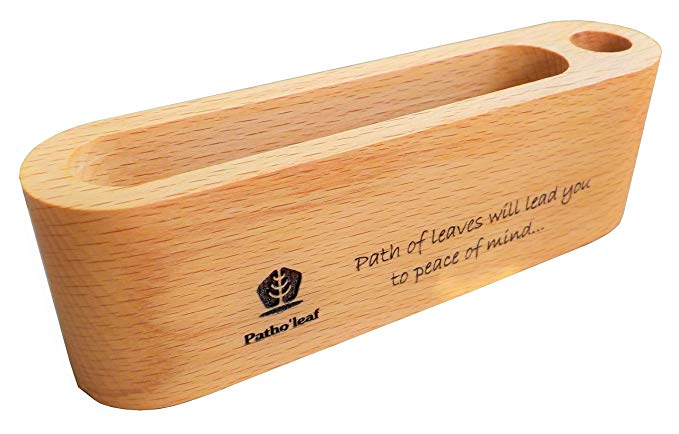 Patho'leaf (ぱそれ 후) 간단한 펜 홀더 메모 스탠드 명함 꽂이 메모 꽂이 포스트잇 나무
