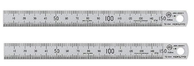 코쿠 요 직선 통치자 스테인레스 C 형 JIS1 급 15cm TZ-1341 2 개 세트