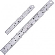 2 Pack Straight Rulers, Stainless Steel 6 and 12 Inches (15 and 30cm) Measuring Ruler Tool